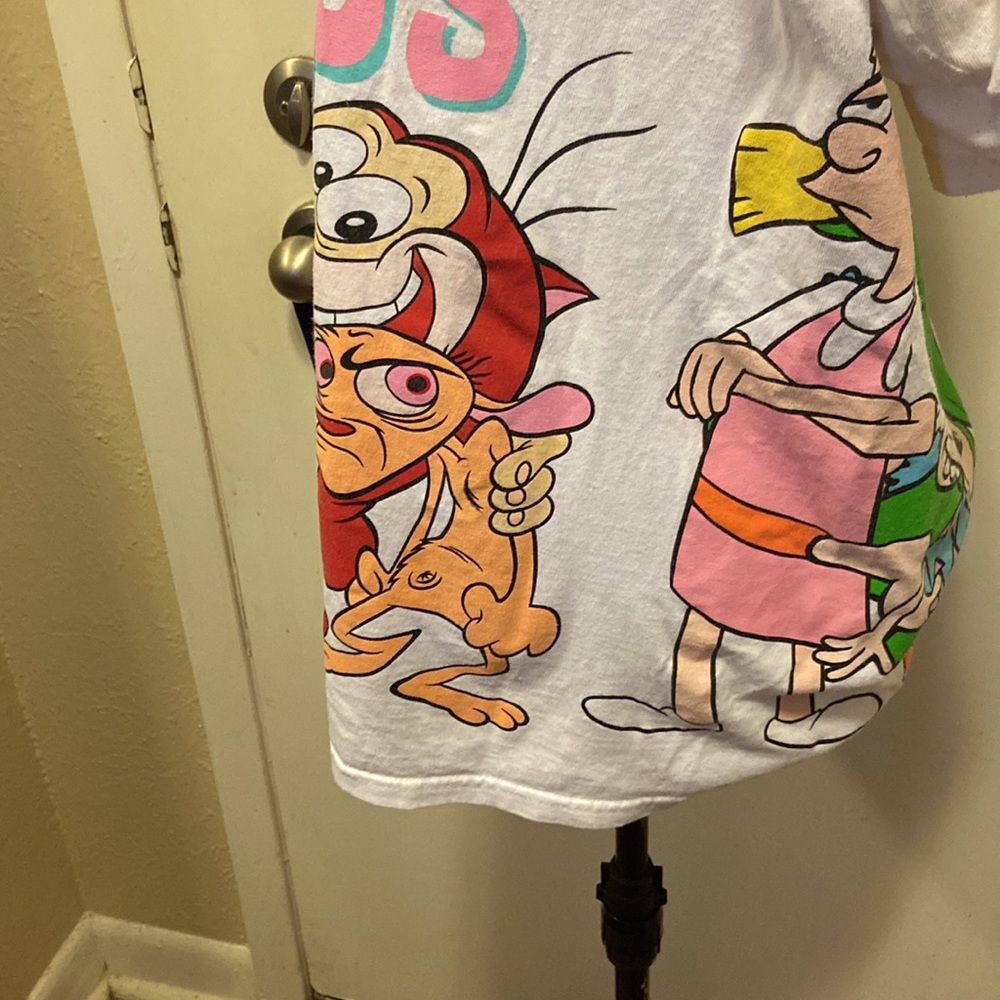 Vintage White T-Shirt Nickelodeon XL Short Sleeves w/Cartoon Characters - Picture 3 of 14